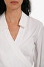 Kenzo White Cotton Poplin Wrap Blouse Size 44
