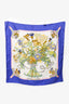 Hermès Blue Multicolour 'Regina' Silk Scarf 90