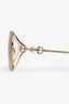 Gucci White/Gold Horsebit Square Gradient Sunglasses