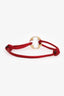 Louis Vuitton 18k Rose Gold Red Silk Cord Empreinte Bracelet