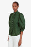 Smythe Green Polka Dot Cotton 'Frontier' Button Up Top Size XS