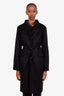 Christian Dior Black Wool Long Toggle Peacoat Size US 6