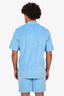 Casablanca Blue Velour Pearl Button Down Short Sleeve Shirt + Short Set Size S Mens
