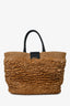 Tod's Brown/Black Logo Raffia Tote Bag