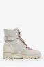 Christian Louboutin Grey Suede Lace Up Macademia Combat Boots Size 39