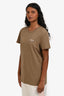 Balmain Khaki Cotton Logo Short Sleeve T-Shirt Size M