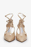 Jimmy Choo Beige Patent Leather Cutout Accent D'Orsay Pumps Heels Size 39