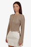 SNDYS Brown 'Cici' Cable Knit Zip Sweater