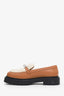 Hermès Brown Calf Leather Fur Trim Icone Loafer Size 38