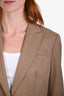 Theory Camel Wool Blend Single Button Blazer Size 10