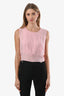 Pre-loved Chanel™ 2002 Pink Silk Pleated Cropped Blouse Size 40
