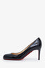 Christian Louboutin Black Patent Leather Round Toe Pumps Size 37