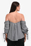 Caroline Constas Black/White Gingham Cold Shoulder Top Size M