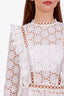 Zimmermann White Cotton Lace Embroidered Top + Short Set Size 1