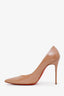 Christian Louboutin Nude Patent Leather Pointed Toe Heels Size 37.5