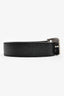 Louis Vuitton Black/Silver Leather Logo Buckle Belt Size 85/34