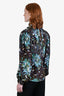 Gucci Brown/Blue Floral Print Long Sleeve Tie Front Blouse Size 40