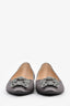 Manolo Blahnik Grey Satin Crystal Embellished Hangisi Flats Size 35.5