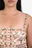 Zimmermann Green/Pink Palm Print 'Lyre' Midi Dress Size 3