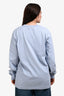 Alexander Wang Blue Glitter Logo Long Sleeve Top Size L