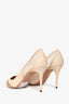 Aquazzura Cream Leather Mesh Pumps Size 39