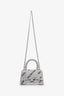Balenciaga Silver Crystal Hourglass XS Top Handle with Strap