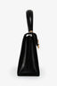 Salvatore Ferragamo Vintage Black Box Leather Gancini Iconic Top Handle with Strap