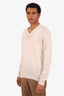 Salvatore Ferragamo Beige Cotton V-Neck Sweater Size M Mens