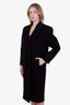Saint Laurent Black Wool Double Breasted Coat Size 38