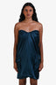 Lanvin Blue Silk Strapless Cargo Dress Size 38