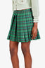 Maje Green Plaid Pleated Skort Size 40