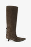 Brunello Cucinelli Brown Suede 'Monili' Knee-High Boots Size 36.5