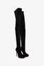 Christian Louboutin Black Suede Thigh High Heeled Boots Size 38
