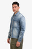 Christian Dior Light Blue Denim Atelier Zip Jacket Size 46 Mens