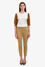 Joseph Brown Silk Metallic Tapered Pants Size L