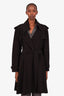 Norma Kamali Black Belted Trench Coat Size L