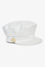 Hermès White Canvas Newsboy Cap
