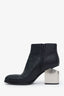 Alexander Wang Black Leather Gabi Ankle Boots Size 37.5