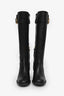 Salvatore Ferragamo Black Leather 'Robespierre' Knee High Riding Boots Size 35
