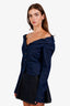 Vivienne Westwood Dark Blue Denim Draped Neck Button Down Shirt Size 10