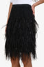 Douglas Hannant Black Fur Sequin Midi Skirt Size 2
