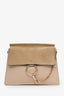 Chloe Beige Leather Suede Faye Shoulder Bag