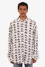 Balenciaga White/Black Logo Button-Down Shirt Size 2 Men's