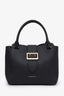Burberry Black Grain Leather Medium Buckle Tote with Strap