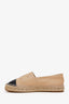 Pre-Loved Chanel™ Nude/Black Leather Captoe CC Espadrilles Size 39