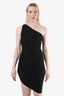 Robe midi « Diana » Norma Kamali unie, à épaule asymétrique et fronces, taille 36