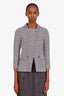 Pre-loved Chanel™ White/Black Tweed Double-breasted Jacket Size 34