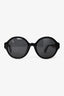 Gucci Black Round Navy Web Handle Sunglasses