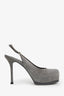 Saint Laurent Grey Suede 'Tribtoo' Platform Pumps Size 36.5