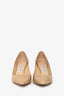 Jimmy Choo Beige Patent Aurora Pointed Toe Pumps Size 37.5